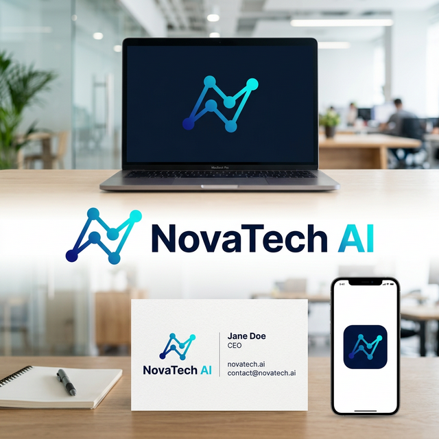 NovaTech AI Tech Startup Logo